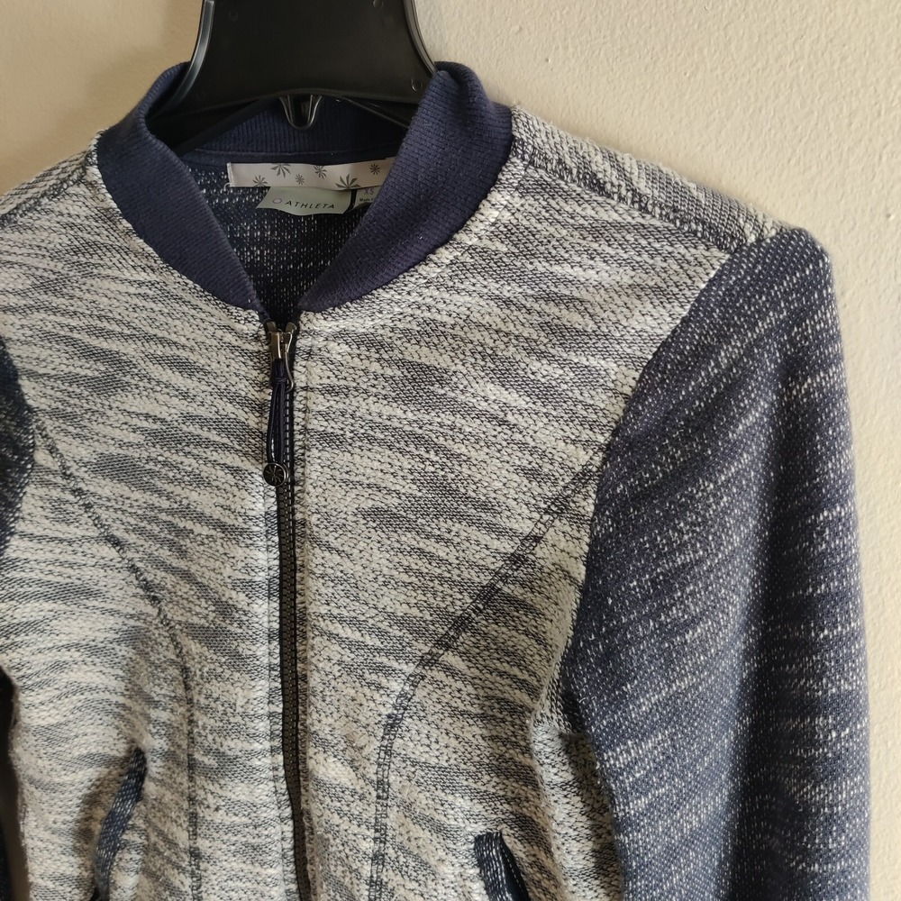 Athleta Jacket Women's XS Navy Full Zip Sweater Activewear Long Sleeve